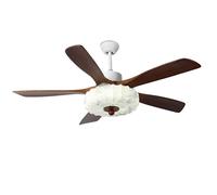 KXEcoLife Quiet Ceiling Fans with LED Light Modern Smart Fan Remote/APP/Voice Control, 6 Speeds, 5 ABS Blades, Vintage for Bedroom Dining Room Living