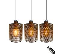 KXEcoLife Rechargeable Wireless Remote Pendant Light - Adjustable for Kitchen Dining Island Living Room Battery-Powered Chandelier Bedroom & Farmhouse No Wiring Needed.