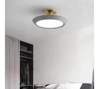 KXEcoLife Semi Flush Mount Ceiling Light 23.6 Inch Black Metal LED Thin Round Lamp Modern for Bedroom Living Room Kitchen Bathroom(Natural Gray 19.7in)