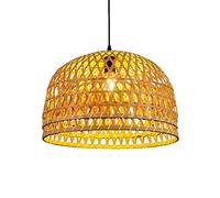 KXEcoLife Simple Bamboo Lantern Chandelier Creative Handmade Hanging Light Ceiling Lighting Fixture Decorative Pendant Lamp for Living Room Bedroom Study Restaurant Cafe Dining Bar Club Ligh