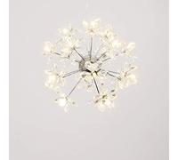 KXEcoLife Simple Light Luxury Chandelier,for Dining Bedroom Living Room Lamp,G4 Flower Crystal Chandelier-Chrome 18 Head