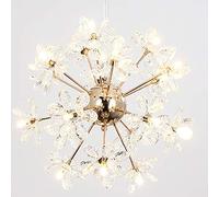 KXEcoLife Simple Light Luxury Chandelier,for Dining Bedroom Living Room Lamp,G4 Flower Crystal Chandelier-Chrome 18 Head