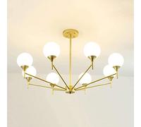 KXEcoLife Simple Molecular Glass Chandelier,Living Room Dining Bedroom,E27 Nordic Magic Bean Chandelier-Golden. 8 Head Made in China