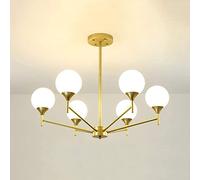 KXEcoLife Simple Molecular Glass Chandelier,Living Room Dining Bedroom,E27 Nordic Magic Bean Chandelier-Golden. 6 Head Made in China