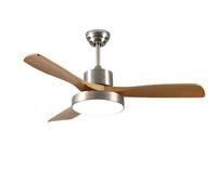 KXEcoLife Solid Wood Ceiling Fan with Light 6 Speeds Quiet Dimmable LED Light, Modern Smart Remote/APP/Voice Control for Bedroom Dining Room Living