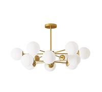 KXEcoLife Vintage Ceiling Light Fixture for Living Room,Adjustable During Lighting,Jane Ou Magic Beans Chandelier,E27 Gold Sputnik Chandelier,Modern Matte Glass Sphere Chandelier-A 12 Head M