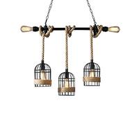 KXEcoLife Vintage Chandelier Antique Cage Wrought Iron Pipe Chandelier, 6 * E27, Table Bar Cafe Restaurant Showroom Lighting Ceiling Made in China