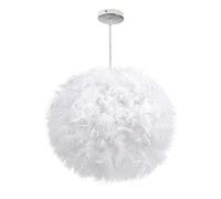 KXEcoLife White Feather Ceiling During Light Shade,Luxury Ball Chandelier,Floor Lamp Decorative Chandelier Shade for Living Room Bedroom Children's Kitchen A Diameter60cm(24inch) Decoration