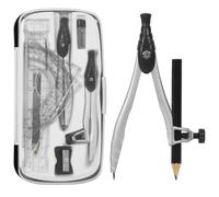 KXF 10 Pcs Premium Maths Geometry Set Compasses Protractor Sharpener Protractor Triangles Ruler Drawing Equipment Kit with Storage Box School Student Maths Engineering Drafting Kit