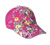 KXF 6 Panel Adjustable Baseball Cap Classic Sports Casual Sun Hat Quick Drying Outdoor Sport Running Cap Floral Printed Rose red
