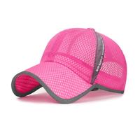 KXF Super Breathable Full Mesh Baseball Cap for Men Women Quick Drying Sports Sun Hat Adjustable Outdoor Running Cap Lightweight Baseball Golf Hat Rose red