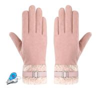 KXF Winter Warm Gloves, Womens Lady Super Soft Touch Screen Gloves Thick Fleece Lined Glove Cold Weather Windproof Outdoor Sports Handwarmers Cycling Running Mittens (Pink-b)