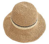 KXF Women's Sun Hat Foldable Packable Up Brim Bucket Cap Floppy Straw Sunhat for Holiday Summer Beach Hiking, Adjustable Fit Khaki