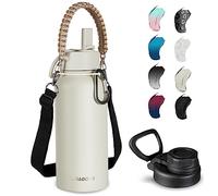 KXIAOCHEN Insulated Water Bottle, Stainless Steel Water Bottle, 2 Lids (Straw and Handle Lid),Wide Mouth Metal Water Bottles Keep Hot and Cold, Double Walled, Thermo Mug, Metal Canteen