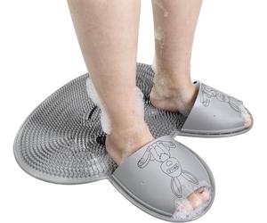 Kxiokod Foot Scrubber in Shower Mat Silicone with Suction Cups Feet Toe Non-Slip Massager Pad Scraper Bath Back Rabbit Wall Mounted
