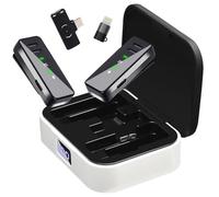 KXiSWIE Wireless Lavalier Microphone for iPhone iPad Android - USB-C Charging Case, 3-Mode Denoise, Clip-On Lapel Mic for Live Streaming, Video Recording, YouTube, Interviews, Meetings & Vlogging