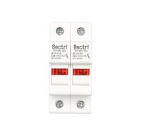 KXIWLUFV 2P Parallel DC Fuse Holders Solar PV 10 * 38mm 1000V Base Photovoltaic System Protection Short Circuit Protector(2p With Led)