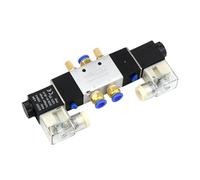 KXIWLUFV Solenoid Valve 220V Pneumatic 4V220-08 Air 5 Way 2 Position 1/4" Coil Alloy Internal DC 12V 24V AC110V(W 10mm Fittings)