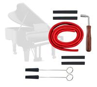 KXJHY 8Pcs Piano Tuner Tools, Piano Tuning Kit Professional Metal Rubber Tuning Mute Kit Including Hammer Mutes Strip Temperament Strip, 2 Long Mutes, 4 Short Mute with Handle for Piano Tuning
