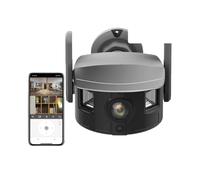 KXJQBM Security Camera, 4K 8MP Camera 180° Wide Angle Double Screen Output, Outdoor IP67 Waterproof PTZ Control AI Tracking APP Automatic Warning for Home Security(8MP None Card)