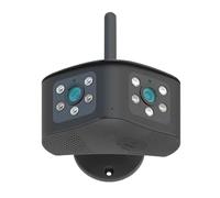 KXJQBM Security Camera, 4K 8MP Dual Lens Camera Outdoor 180° Ultra Wide View Angle Human Detection Home Surveillance Panoramic CCTV IP Cam for Home Security(4K Add 64G Card)