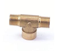 KXJSYL Tool 1/8" BSP Male X 1/8" BSP Female X 1/8" BSP Male Tee 3 Way Brass Pipe Fitting Connector For Water Fuel Gas
