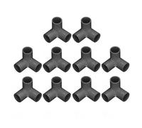 KXJSYL Tool 10Pcs 3 Way Pipe Fittings PVC Plastic Right Angle Tee Corner Connector 20mm Inner Diameter(Black)