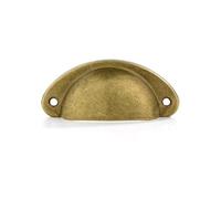KXJSYL Tool 10PCS Retro Metal Kitchen Drawer Cabinet Door Handle and Furniture Knobs Handware Cupboard Antique Brass Shell Pull Handles(Brass Color)