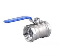 KXJSYL Tool 1PC 1/4" 3/8" 3/4" 1" 1-1/4"1-1/2" 2” BSPT Stainless Steel SS304 Pipe Ball Valve Female Threaded Sanitary ON-OFF Ball Valve Straight(DN25)