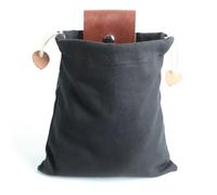 KXJSYL Tool 1pc Portable Outdoor Foraging Bag Fruit Picking Pouch Collapsible Berry Puch Storage Leather Bushcraft Canvas Bag Hiking Camping(Black)