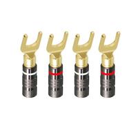 KXJSYL Tool 4PCS DIY Speaker Banana Plug Connectors 4MM Gold Plated Copper OFC GD Hifi Amp Speaker Adapter Terminal Connectors Banana Plugs(Y Type)