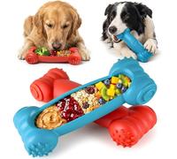 KXK Dog Toys for Aggressive Chewers - 2 Pack Indestructible Nylon Chew Bones with Frozen Enrichment Treat Dispenser & Teeth Cleaning to Keep Dogs Busy, for Pitbull, Large & Medium Breeds