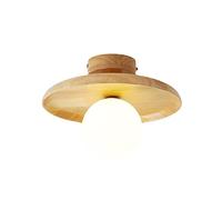KXKLGWHN Modern Simple Rubber Wood Ceiling Lamp, G9 Glass Shade Ceiling Light, Easy To Install, Surface Mount Ceiling Light Fixture For Hallway Cloakroom Cafe