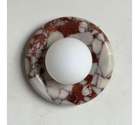 KXKLGWHN Nordic Minimalist Style Natural Marble Wall Light, G9 Screw Round Wall Sconce, Hard Wire Connection Wall Lamp, Bedroom Living Room Entrance Decorative Lighting Fixtures