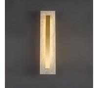KXKLGWHN Nordic Minimalist Style Natural Marble Wall Sconce, 19.7in Alabaster Wall Lamp, LED Warm Light Indoor Wall Light, Dining Room Bedside Table Decorative Lighting Fixtures