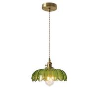 KXKLGWHN Nordic Style Chandelier, Creative Lotus-leaf Glass Pendant Lamp Shade, Flush Mount Ceiling Hanging Lamp, E27 Light Source Single Pendant Light, Restaurant Bar Decorative Ceiling Lighting Fixt
