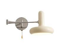 KXKLGWHN Telescopic Arm Wall Sconce, Minimalist Metal Wall Lamp, Wall Sconce with Pull-Cord Switch, E26 Light Source, Single-Head Wall Light, Bedroom Bedside Decorative Lighting Fixture