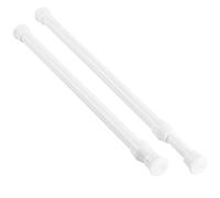 KXLIFE 2 Pack Small Spring Tension Curtain Rod 12 to 20 Inch, Thin Tension Rod No Drill for Window Cupboard Closet, White