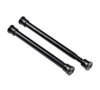 KXLIFE 2 Pack Small Spring Tension Curtain Rod for Narrow Window, Cupboard Dividers (Black, 7 to 12 Inch)