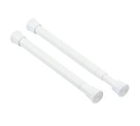 KXLIFE 2 Pack Small Spring Tension Curtain Rod for Window Cupboard Closet (White, 7 to 12 Inch)