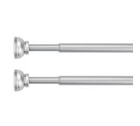 KXLife 2 Pack Spring Tension Curtain Rod, 1/2-inch Decorative Adjustable Tension rods, Nickle, (26-36 Inches)