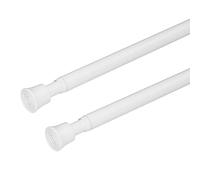 KXLife 2Pcs Spring Tension Rods for Windows 28 to 49 Inch, White Painted, Iron, Tension Mounted, Curtain Rod