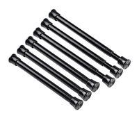 KXLife, 6 Pack Black Small Curtain Pole with Tension Spring 19-29cm No Drilling Required Adjustable Short Tension Rod for Windows Cupboards Closets