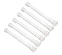 KXLife 6 Pack Small Spring Tension Curtain Rod, Adjustable Mini Short Curtain Rods, Spring Rods No Drilling for Window Closet (White, 7-12")