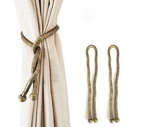 KXLIFE Curtain Tiebacks Clips, Decorative Curtain Holdback, Handmade Metal Rope Tiebacks, Creative Window Drapes Twist Tie Backs(Antique Brass, 2 Pack)