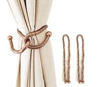 KXLIFE Curtain Tiebacks Clips, Decorative Drapes Holdbacks, Handmade Metal Rope Tiebacks, Creative Window Drapes Twist Tie Backs, Curtain Holders(Antique Copper, 2 Pack)