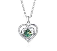 KXQYIKYI 1.0 ct moissanite pendant necklace sterling silver heart necklace mother's day anniversary birthday for women