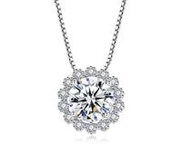 KXQYIKYI 1 carat d color moissanite pendant necklaces for women 925 sterling silver sparkling wedding party fine jewelry