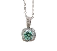 KXQYIKYI 1 carat d moissanite square pendant necklace with s925 silver women jewelry wedding