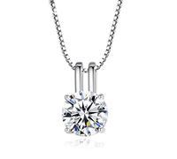 KXQYIKYI 1 carat moissanite pendant necklace for women 100% 925 sterling silver sparkling party fine jewelry